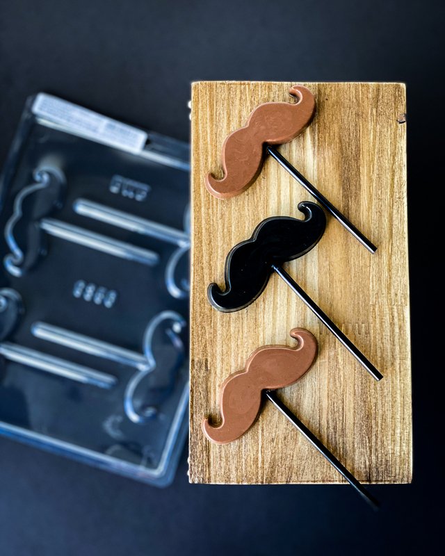 Molde para Chocolate Paleta Bigote Handlebar – Forma Simple de Acetato | BWB 9356