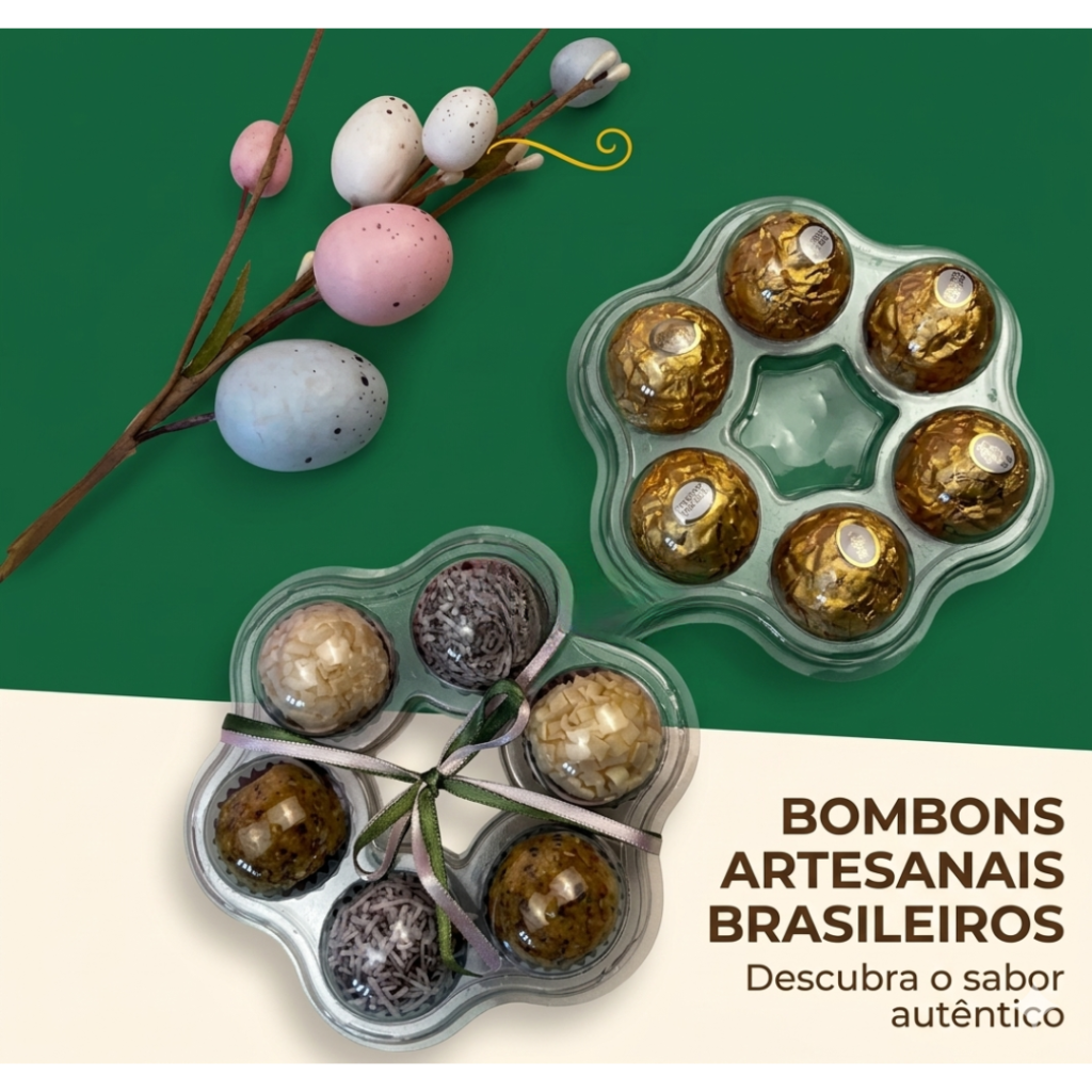 Caja de Acetato con Tapa Burbuja para 6 Dulces – Diseño Guirnalda | Pack 05 unidades
