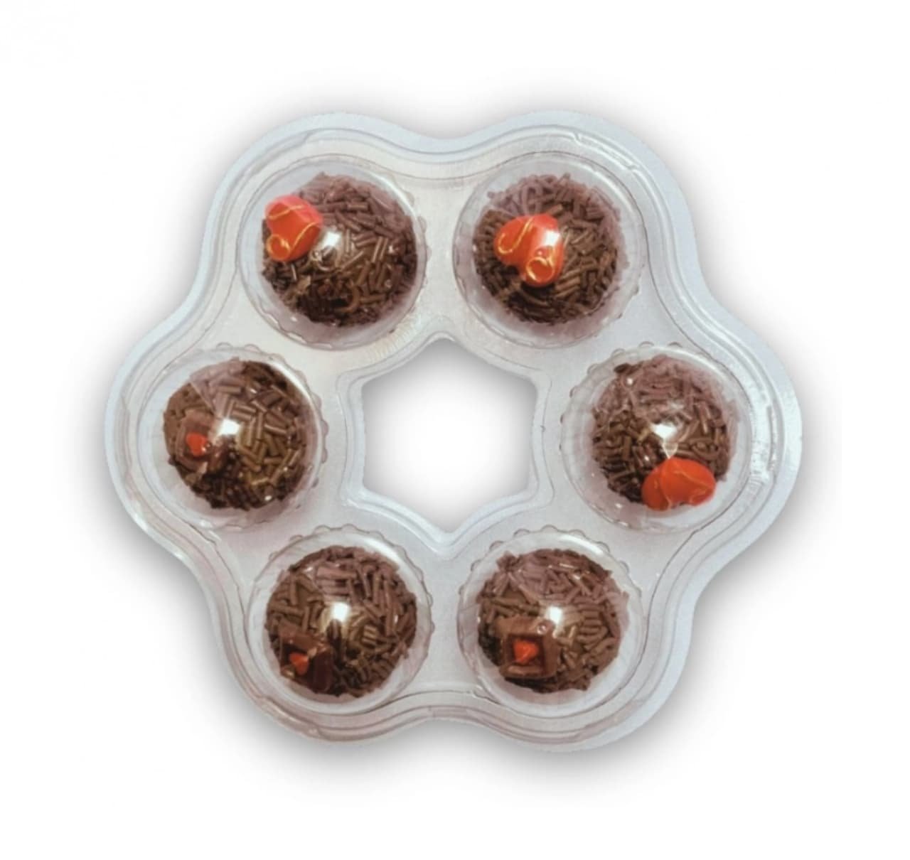 Caja de Acetato con Tapa Burbuja para 6 Dulces – Diseño Guirnalda | Pack 05 unidades - Imagen 3