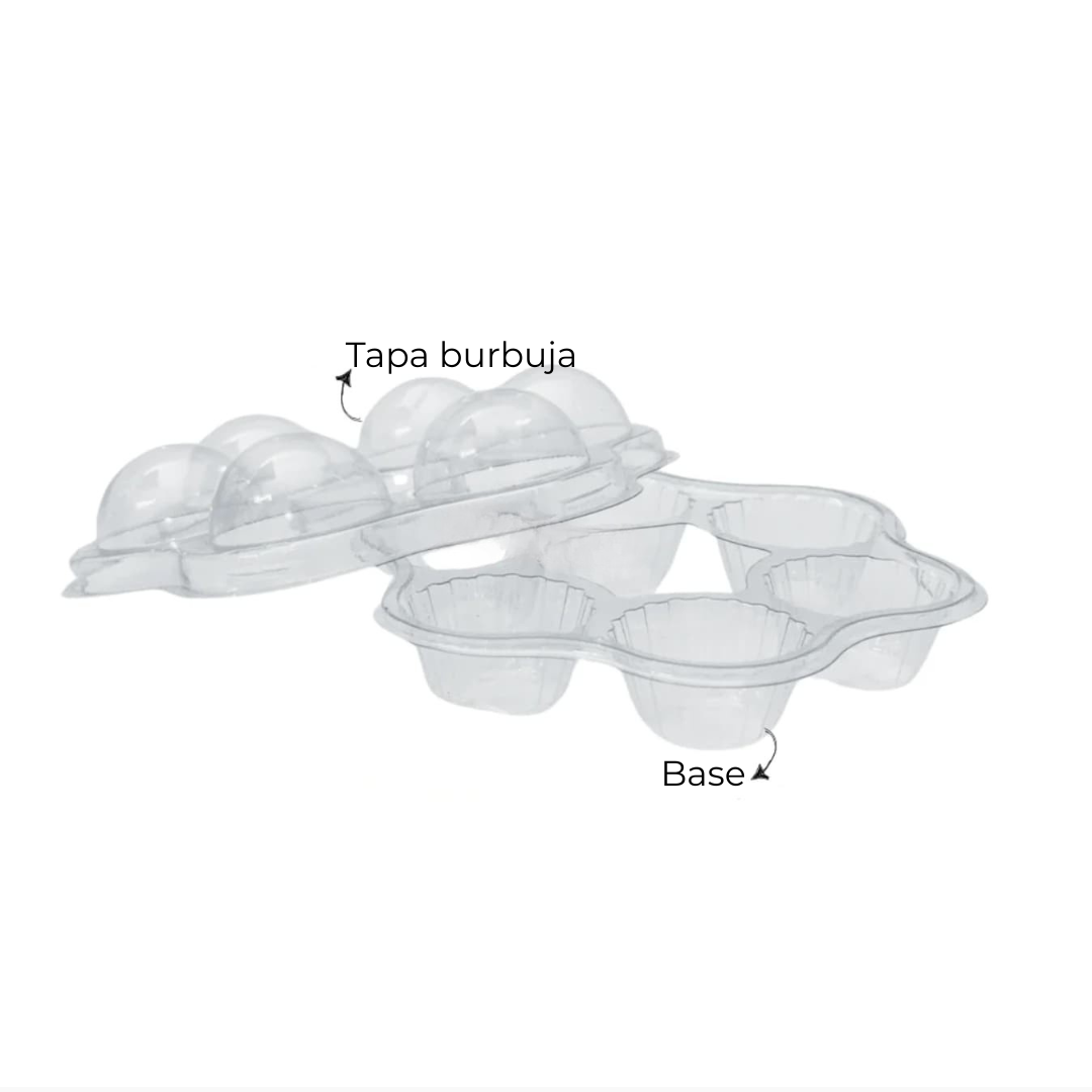 Caja de Acetato con Tapa Burbuja para 6 Dulces – Diseño Guirnalda | Pack 05 unidades - Imagen 2