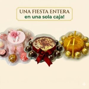 Caja de Acetato para Mini Torta y 10 Dulces | Pack 03 unidades